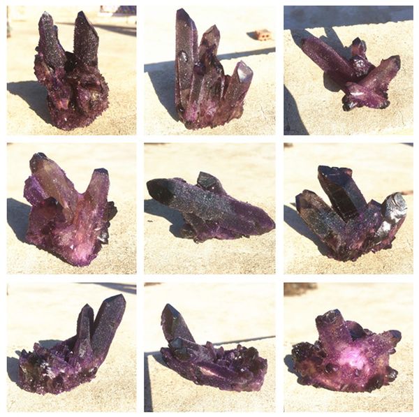 

Wholescale Beautiful Natural quartz crystal Amethyst cluster Purple electroplating crystals Mineral Specimens Crystal Healing Rocks Fossils