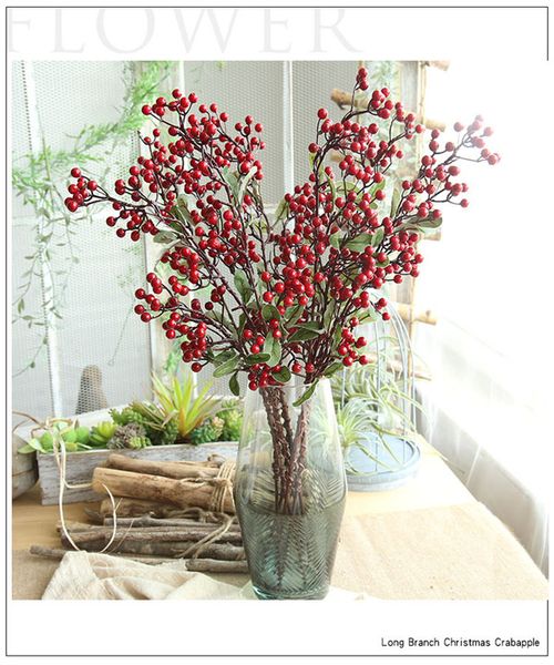 Berry Branches Simulação Sementes de frutas ramificações de natal de natal de natal para natal/decoração de casa/partido Alibar fornecido: mw56662