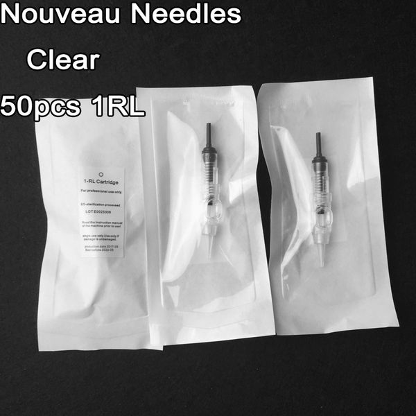 Atacadista 50 peças 0,2/0,25/0,3 mm 1RL agulha de tatuagem descartável esterilizada agulhas de cartucho para máquina de maquiagem permanente de contorno Nouveau