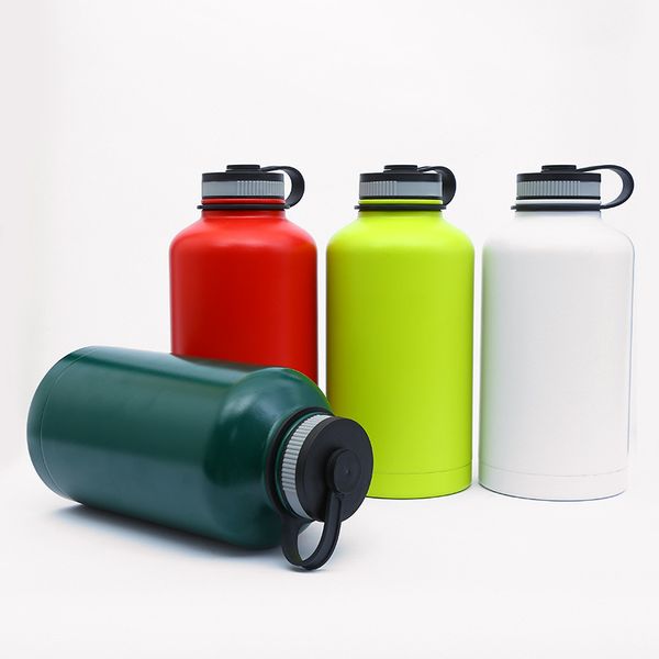 

64 oz sports outdoor water bottle 4 colors large capacity double wall vacuum insulated stainless steel mugs water flask kettle ing
