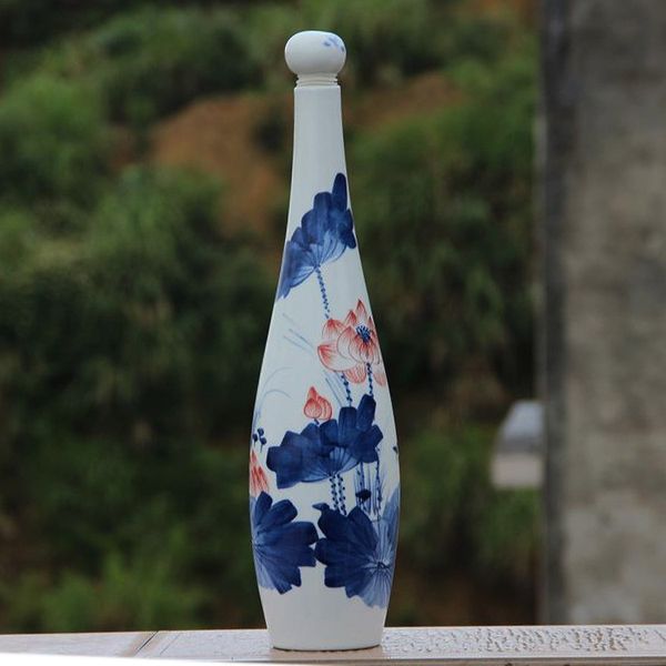 

jingdezhen hand painted temple jar vase ceramic porcelain antique lotus pattern