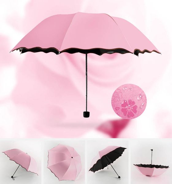 Acquista Colore Che Cambia Dopo Lacqua Magic Umbrella Tre Pieghevole Uv Protezione Sun Pioggia Ombrelli Da Viaggio Regalo Lady Girl A 955 Dal