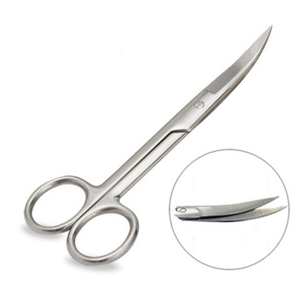 New Large Elbow Head Scissors Stainless Steel Eyebrows Cut