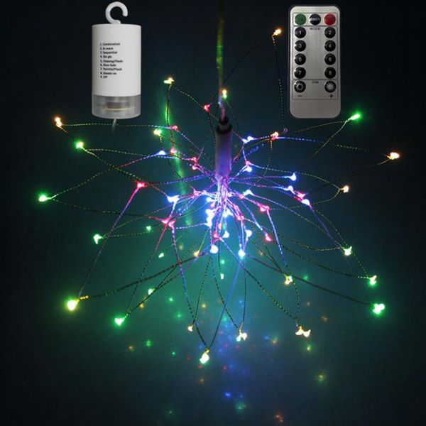 Umlight1688 Fuochi d'artificio fai-da-te LED Fata String Light Pieghevole alimentato a batteria Gerlyanda Ghirlanda telecomandata per decorazioni natalizie all'aperto