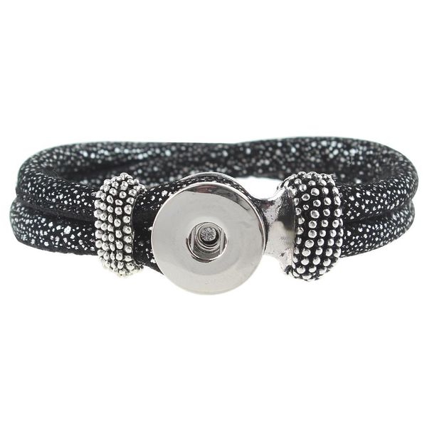 

jayna lee snaps buttons pops leather bracelet jewelry fit 18mm 20mm ginger snaps for women men gifts gjb8533, Black