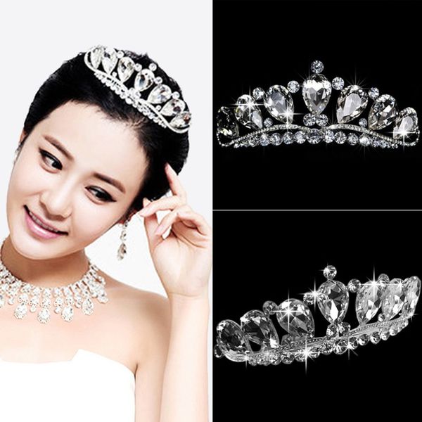 

bridal princess crystal rhinestone tiara wedding prom crown comb veil headband bridal jewelry hair accessories hair accessories, Golden;white