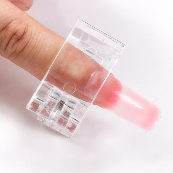 

quick dry nail mold dual forms tips clip false nail extension art uv builder uv gel mold diy beauty manicure, Red;gold