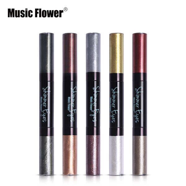 

music flower brand glitter metallic eye liner + liquid eyeshadow makeup set silver gold shimmer eye liner pigment cosmetic kits