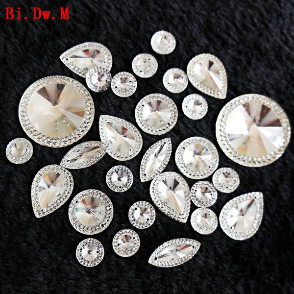 

lawn round marquise pear resin rhinestone mix silver strass crystal stones for crafts sewing home and garden wedding decoration