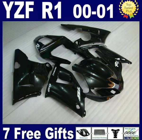 

7gifts fairing kit for yamaha yzf r1 2000 2001 black fairings set yzfr1 00 01 fd24