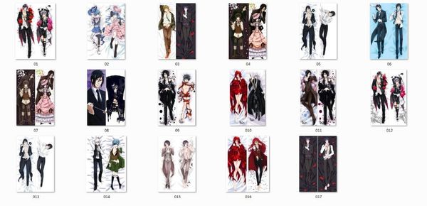 

wholesale- pillow case kuroshitsuji anime characters cool boy sebastian michaelis & ciel phantomhive throw pillow cover black butler body