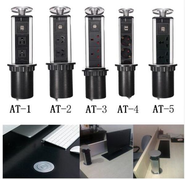 Desktop Socket Kitchen Countertop Point Pull Retractable Usb