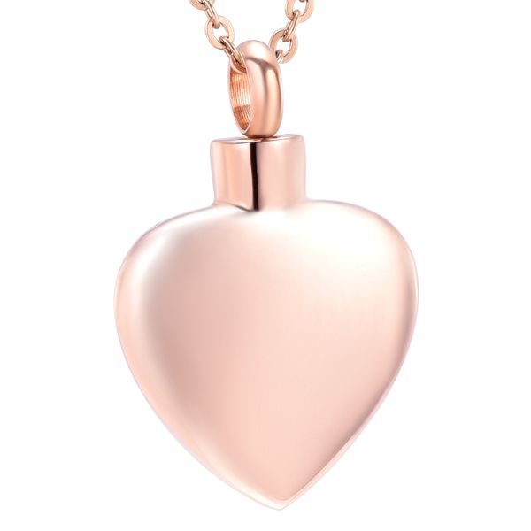 

stainless steel simple heart cremation pendant necklace memory ashes keepsake urn necklace funeral casket jewelry, Silver