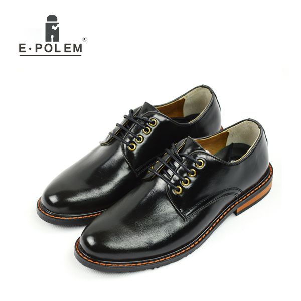 

black and brown low help men oxfords leather shoes spring autumn lace-up waterproof business casual flats shoes