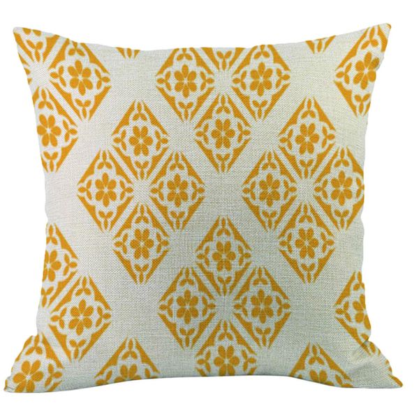 

tenske fashion printing bohemia geometry print square pillow cover cushion case pillowcase zipper closure yellow q30 pillow case