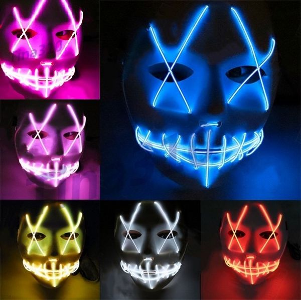

halloween mask led light up funny masks the purge election year great festival cosplay costume supplies party masks glow in dark i305