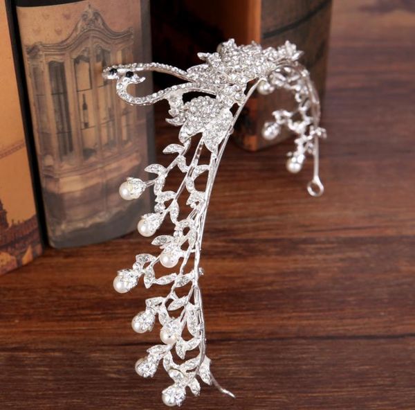 

pearl crown decorations alloy drill diamond crown accessories, Silver