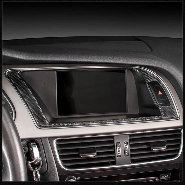 Adesivo de fibra de carbono para console interno de carro, navegação gps, moldura de tela nbt, acessórios automotivos para audi a4 b8 a5 09-16 carro sty311b