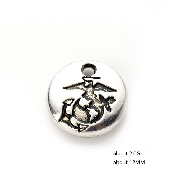 

new design united states marine corps round disc pendant usmc charms bracelet accessories for diy jewelry making, Bronze;silver