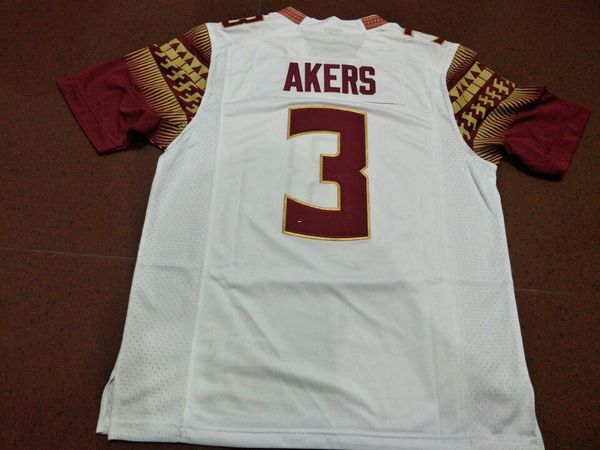 

мужчины fsu seminoles cam akers #3 реальный полный вышивка колледж джерси размер s-4xl или пользовательские любое имя или номер джерси, Black;red