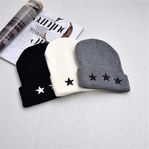 

2017 hat women's five-pointed star embroidery casual warm knitted hip hop women winter hats beanies #cap6a43, Blue;gray