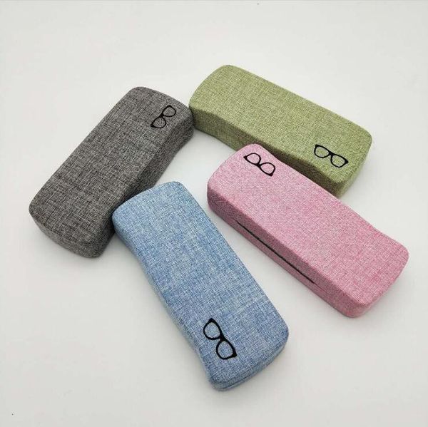 

protective hard shell glasses case for eyeglasses and sunglasses storage simple and elegant design linen fabric surface