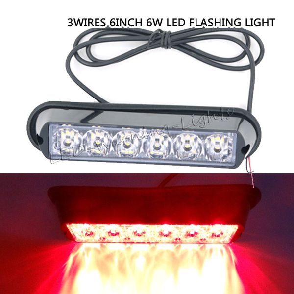 

50pcs 6inch 6w led truck strobe light emergency signal flashing lamp for offroad automotive wrangler tj jk safety beacon light