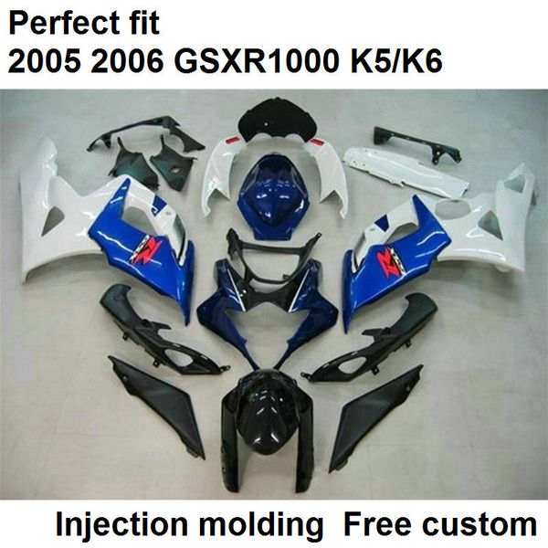 

fairings for suzuki gsxr1000 2005 2006 white blue black injection molded fairing kit gsxr1000 05 06 wi56