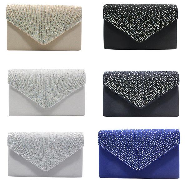 

trendy rhinestone inlaid wedding party handbag elegant women envelope clutch purse shoulder bag handbag
