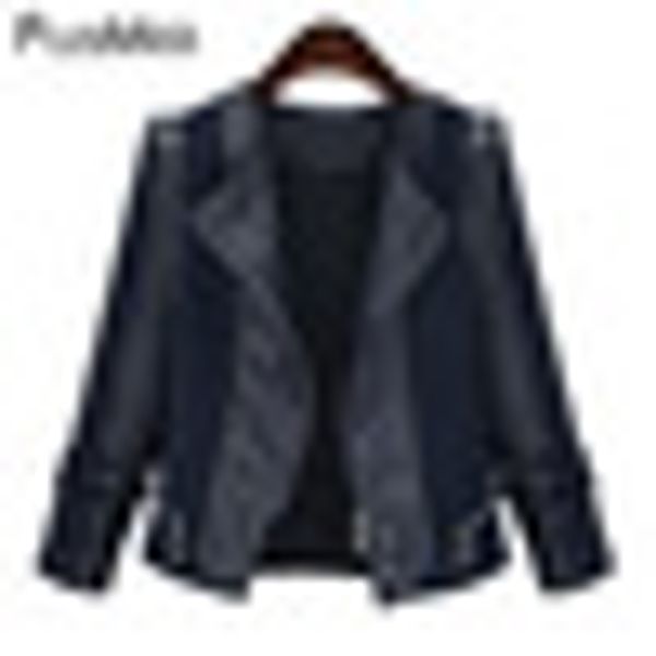 

plusmiss plus size 5xl gothic faux leather pu jacket women autumn winter 2018 big size black motorcycle jacket coats outerwear