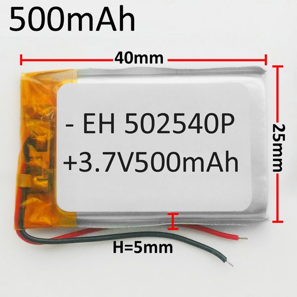 Großhandel 3,7 V 500 mAh Lithium-Polymer LiPo-Ionen-Akku für MP3 MP4 MP5 GPS PSP Vedio Spielkamera Handyspielzeug 502540