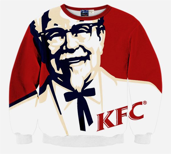 

kfc 3d толстовка свободные унисекс женщины / мужчины толстовка y00001#, Black
