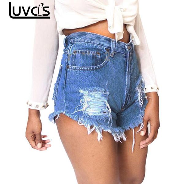 

luvcls womens shorts summer casual high waisted denim shorts casual broken hole woman jeans plus size short feminino, White;black