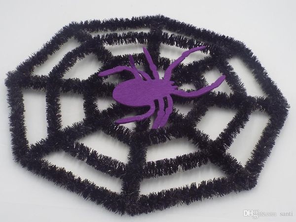 

halloween supplies bar ornament black wool spider black wool spider festive event party decoration