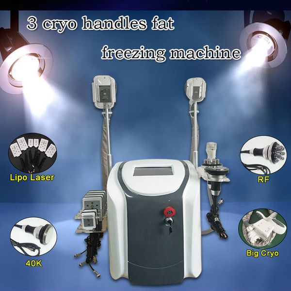

3 cryo handles fat ing machine waist slimming cavitation rf machine fat reduction lipo laser slimming machine