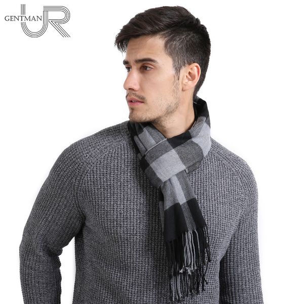 

30cm*190cm men and women scarf warm winter scarf fashion plaid scarves, Blue;gray