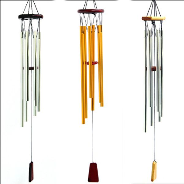 

antique mahogany lengthened 6 tube wind chimes door wall hanging garden tubes bells ornamental pendant metal wooden handicraft gifts