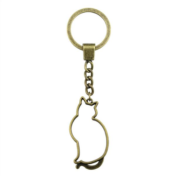 

6 шт. брелок женщины брелки мода брелки для мужчин полые cat 53x27mm, Slivery;golden