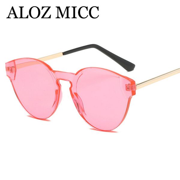 

aloz micc trend oval sunglasses women frameless one fashion men women ocean color italy brand eyewear female metal oculos a606, White;black