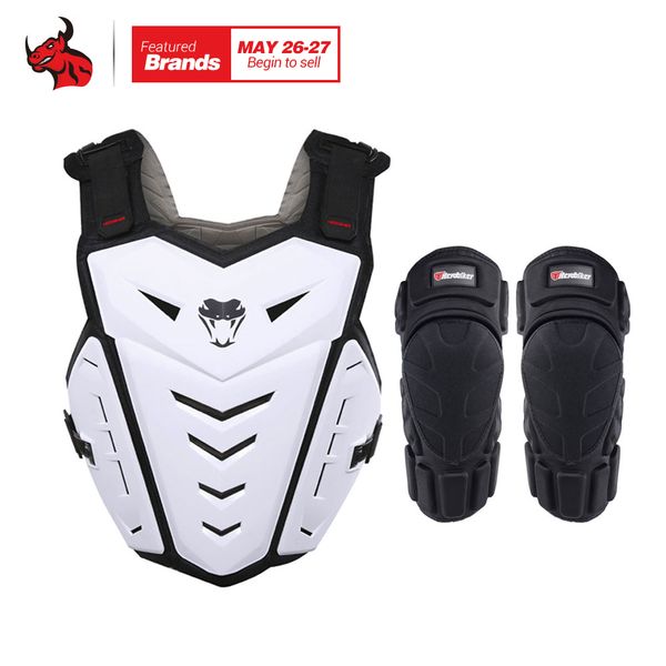 

herobiker motorcycle armor vest motorcycle riding chest armor motocross off-road racing vest + knee pads