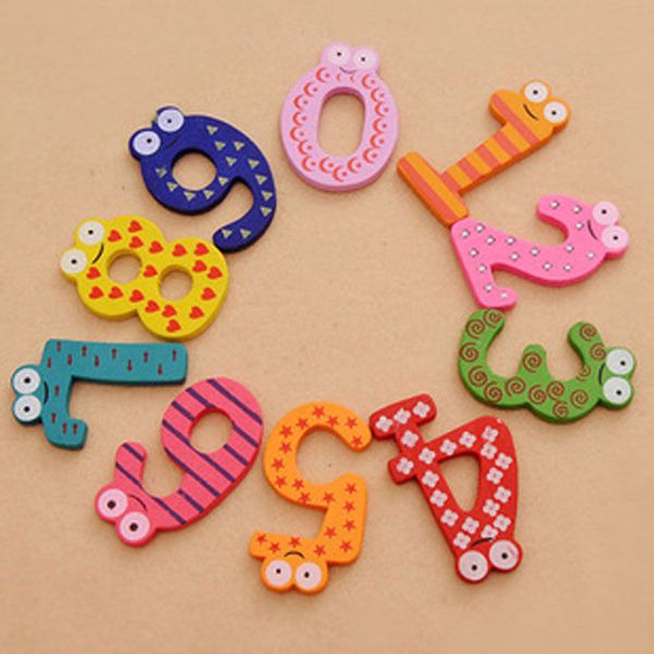 

15pcs cute number baby kids children lovely wooden alphabet refrigerator fridge magnets stick figure early learning toys