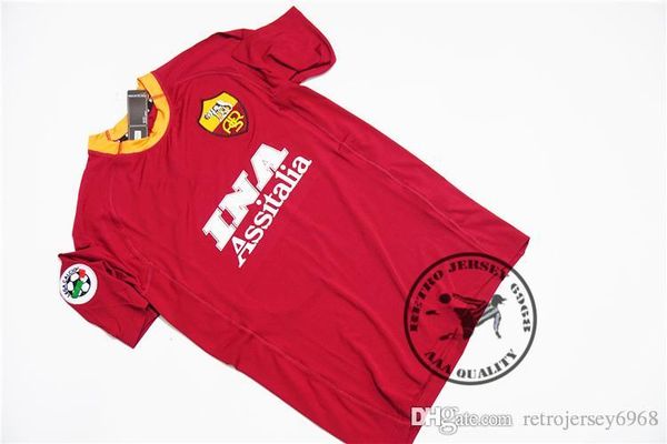 

2000 retro soccer jersey totti batistuta old shirts calssical football unifroms, Black;yellow