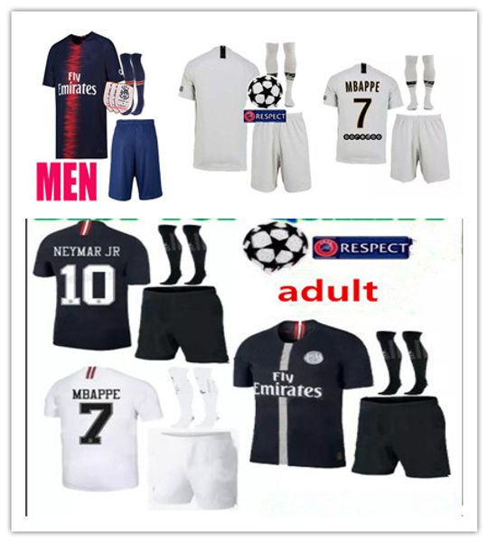 

18 psg kit soccer jersey with ligue 1 patch 2018 2019 paris 7 mbappe cavani di maria pastore survetement football shirts, Black;yellow