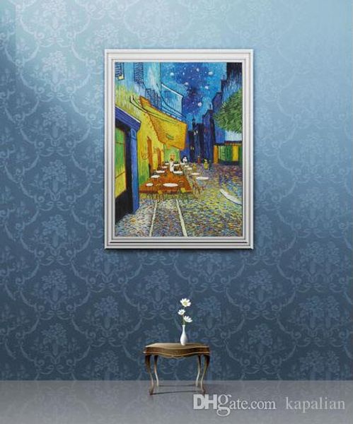 

Free Shipping Vincent Van Gogh Cafe Terrace at Night High Quality Art Posters Print Wallpaper Photo paper 16 24 36 47 inches