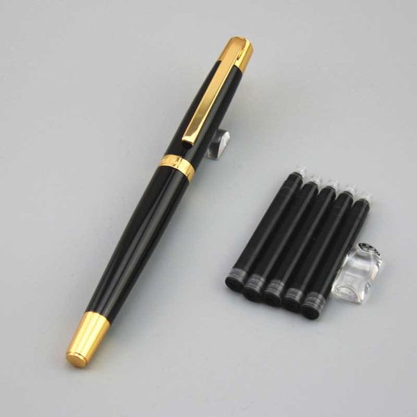 

dkw fountain pens metal stainless steel pen school office stationery writing materials business gift send 5 ink sac 022