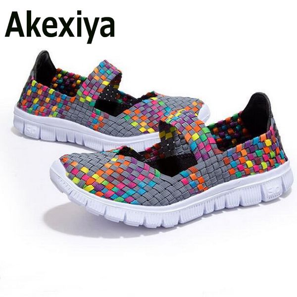 

akexiya 2017 summer women flat sandals shoes women woven shoes flat shoes flip flops women multi colors sandals female shoes, Black