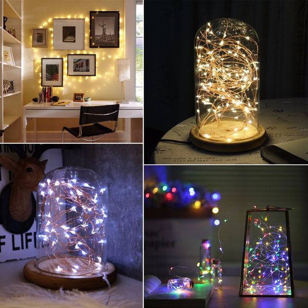 5m 10m Usb Led Strip Light 5v 50 100 Led String Fairy Lamp Copper Wire Indoor Outdoor Decorative Light Tv Pc Wedding Party X Mas Patio String Lights