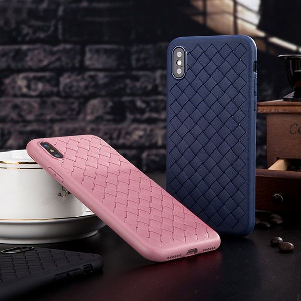 

woven silicone case for iphone 11 pro xs max xr 6 6s 7 8 plus x 10 braided leather soft phone shell for iphone 6 6s 7 8 plus x 10 cases