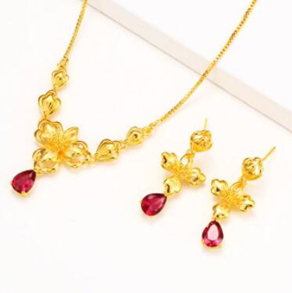 

luxury jewerly sets designer jewelry for women bridal gold jewelry necklace earrings zircon classic fashion, Silver