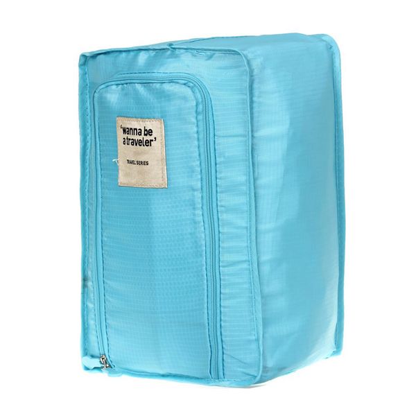

2x zipper bag organizer shoes holder azure waterproof nylon travel bag
